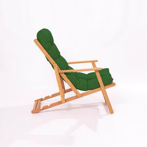 Set mobilier gradina Relax haaus V2, 3 piese, Verde/Natural, 100% lemn de fag