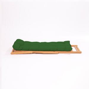 Scaun gradina Relax haaus V2, Verde/Natural, L 66 x l 48 x H 110 cm
