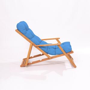 Set mobilier gradina Relax haaus V2, 3 piese, Albastru/Natural, 100% lemn de fag