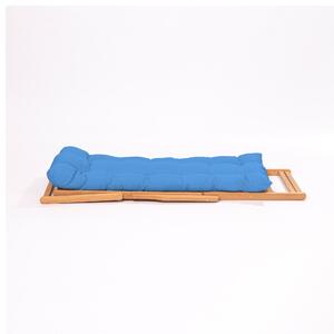 Scaun gradina Relax haaus V2, Albastru/Natural, L 66 x l 48 x H 110 cm