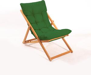 Set mobilier gradina Relax haaus V1, 3 piese, Verde/Natural, 100% lemn de fag
