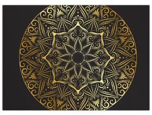 Tablou abstracției aurii (70x50 cm)