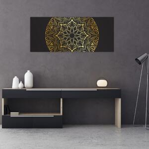 Tablou abstracției aurii (120x50 cm)
