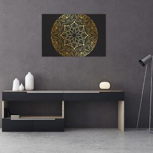 Tablou abstracției aurii (90x60 cm)