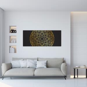 Tablou abstracției aurii (120x50 cm)
