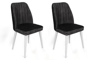 Set 2 scaune haaus Alfa, Antracit/Alb, textil, picioare metalice