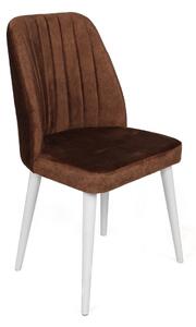 Set 2 scaune haaus Alfa, Maro/Alb, textil, picioare metalice