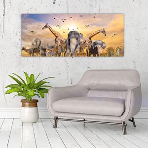 Tablou - Animae din Africa (120x50 cm)
