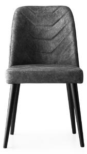Set 2 scaune haaus Dallas, Antracit, textil, picioare metalice