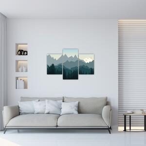 Tablou - Munții cu privirea graficeanului (90x60 cm)