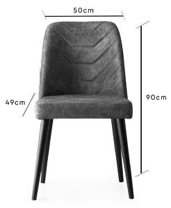 Set 2 scaune haaus Dallas, Antracit, textil, picioare metalice