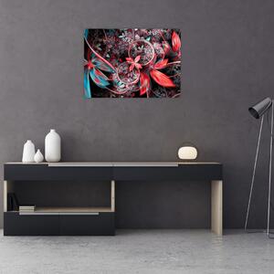 Tablou abstract cu flori exotice (70x50 cm)
