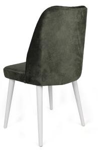 Set 2 scaune haaus Alfa, Kaki/Alb, textil, picioare metalice