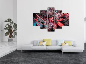 Tablou abstract cu flori exotice (150x105 cm)