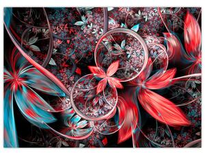 Tablou abstract cu flori exotice (70x50 cm)