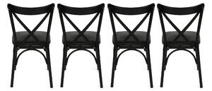 Set 4 scaune haaus Ekol, Negru, textil, picioare metalice