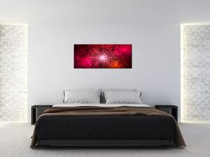 Tablou abstracției roșii (120x50 cm)