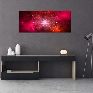 Tablou abstracției roșii (120x50 cm)