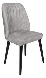 Set 2 scaune haaus Alfa, Gri/Negru, textil, picioare metalice