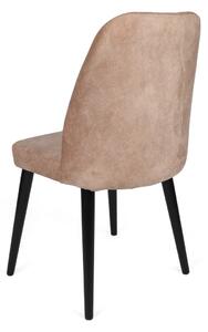 Set 2 scaune haaus Alfa, Bej/Negru, textil, picioare metalice