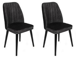 Set 2 scaune haaus Alfa, Antracit/Negru, textil, picioare metalice