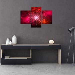 Tablou abstracției roșii (90x60 cm)