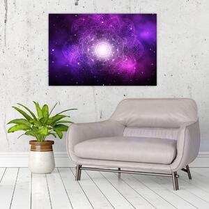 Tablou abstracției violete (90x60 cm)