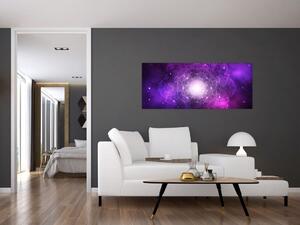 Tablou abstracției violete (120x50 cm)