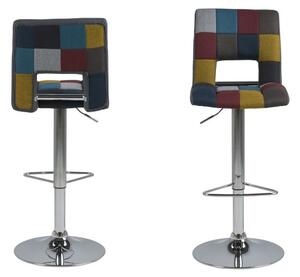 Set 2 scaune de bar tapitate cu stofa si picior metalic Sylvia Multicolor / Crom, l41,5xA52xH115 cm