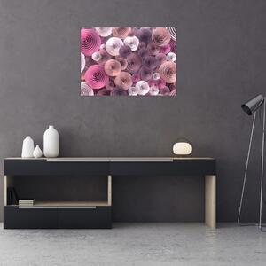 Tablou abstract a florii de trandafir (70x50 cm)