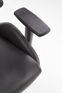 Scaun de birou ergonomic, tapitat cu piele ecologica Hnasel Negru / Gri, l68xA78xH110-118 cm