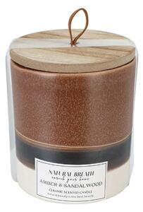 Lumânare Natural Breath, ceară naturală, parfum Ambra și lemn de santal, 205 g