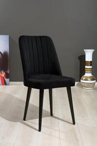 Set 2 scaune haaus Vega, Negru, textil, picioare metalice