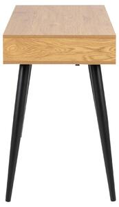 Masa de birou din MDF si metal, cu 3 sertare, Neptun Stejar Wild / Negru Mat, L110xl50xH77,1 cm