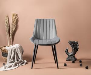 Set 2 scaune haaus Venus, Gri/Negru, textil, picioare metalice