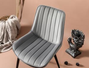 Set 2 scaune haaus Venus, Gri/Negru, textil, picioare metalice