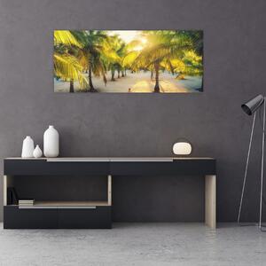 Tablou - Femeie între palmieri (120x50 cm)