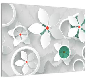 Tablou pe sticlă abstracției florale (70x50 cm)