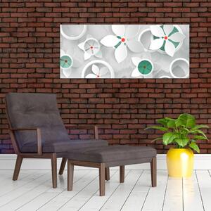 Tablou abstracției florale (120x50 cm)