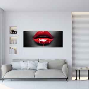 Tablou cu buze de femeie (120x50 cm)