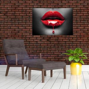 Tablou cu buze de femeie (90x60 cm)