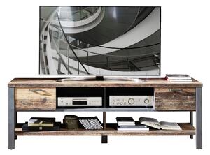 Comoda TV din pal, cu 2 sertare Chelsea Natural / Grafit, l189xA50xH58 cm