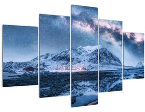 Tablou cu munți și ceul cu stele (150x105 cm)