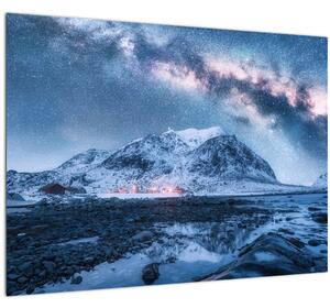 Tablou cu munți și ceul cu stele (70x50 cm)