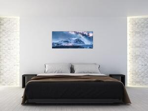 Tablou cu munți și ceul cu stele (120x50 cm)