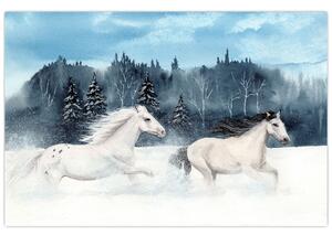 Tablou cu caii pictați (90x60 cm)