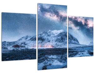 Tablou cu munți și ceul cu stele (90x60 cm)
