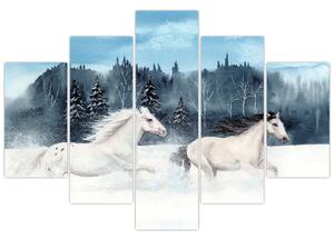 Tablou cu caii pictați (150x105 cm)