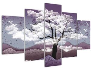 Tablou - Copac în nori (150x105 cm)