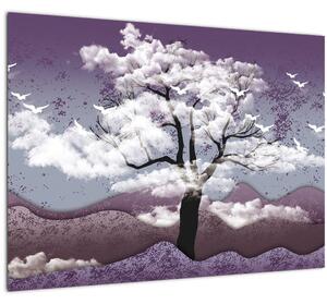 Tablou - Copac în nori (70x50 cm)